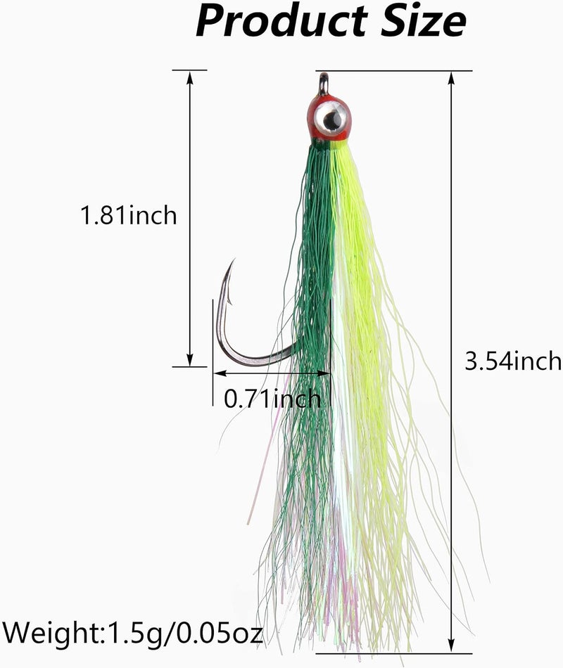 FUSIGO Clouser Minnow Fishing Flies, 10pcs Saltwater Fly Fishing Lures Hand Tied Clouser Minnow Fly Streamer Hooks for Bass Striper Flounder Saltwater Freshwater - Image 3